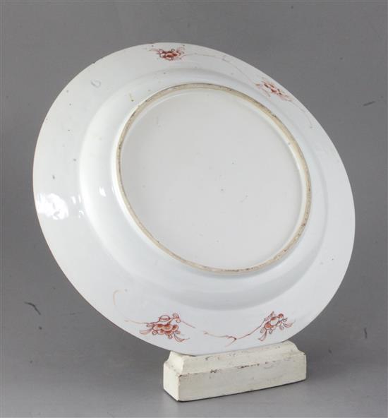 An unusual Chinese Verte Imari and pink enamel dish, c.1730, 31.7cm diameter